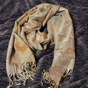 Collection XIIX Accessories - Blue/tan Collection XIIX paisley scarf/shawl/wrap Collection XIIX Accessories - Blue/tan Collection XIIX paisley scarf/shawl/wrap
